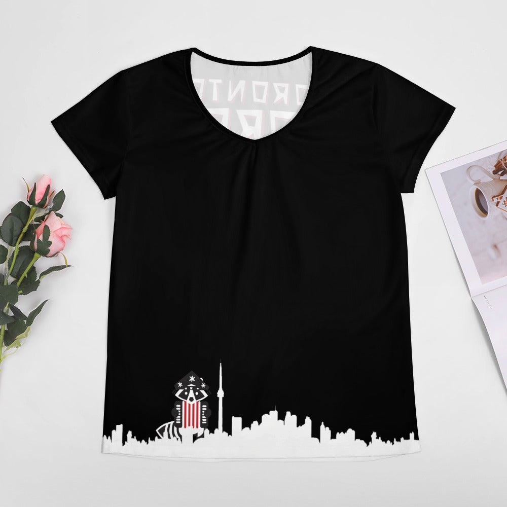 3 - Raccoon Top - T-Shirt V-neck Women's