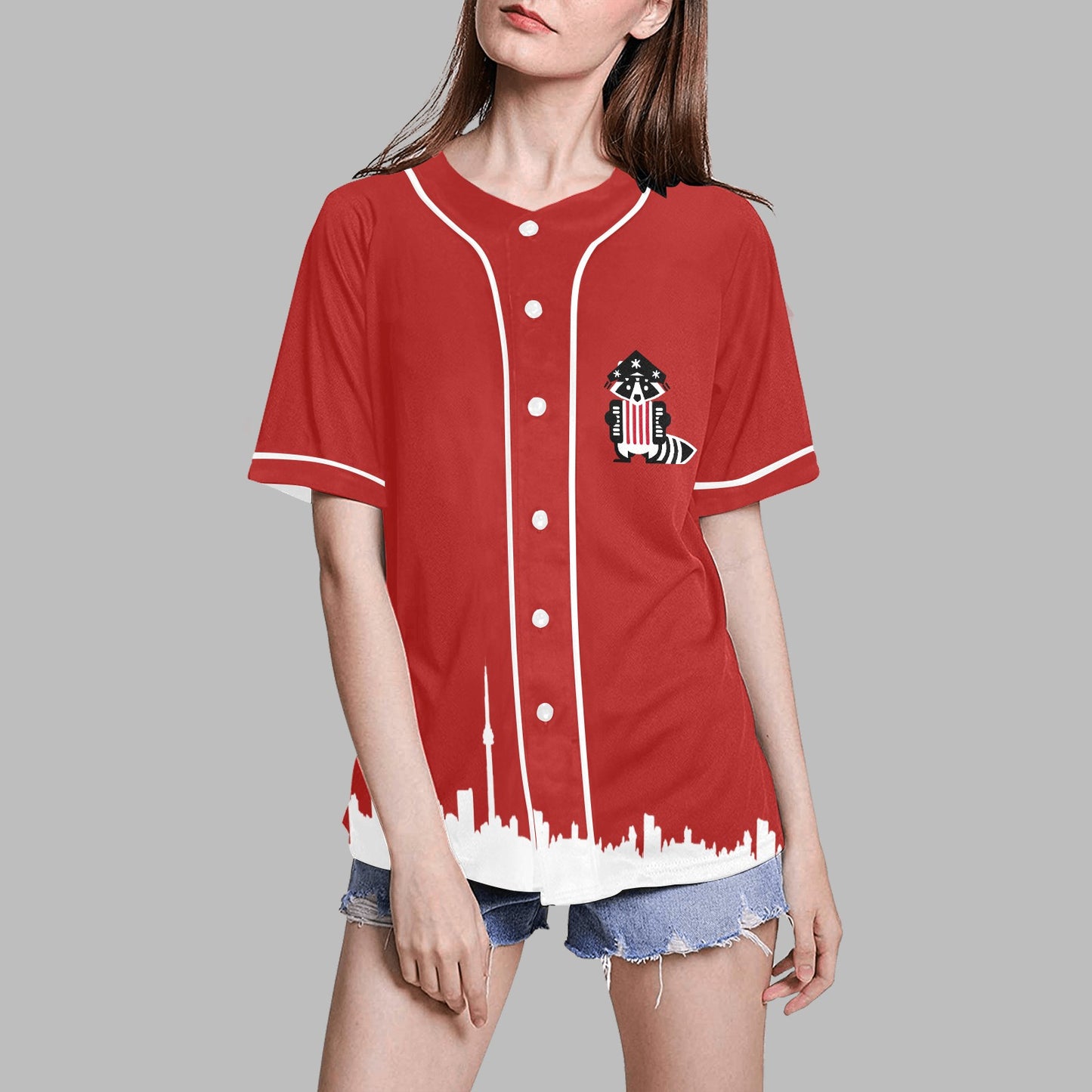 3 - Raccoon Top - Baseball Jersey Women's