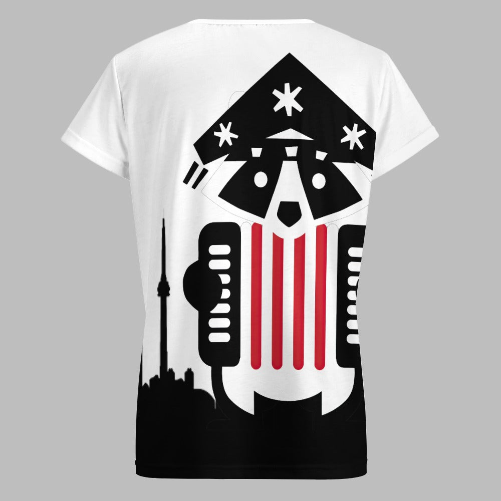 3 - Raccoon Top - T-Shirt V-neck Women's