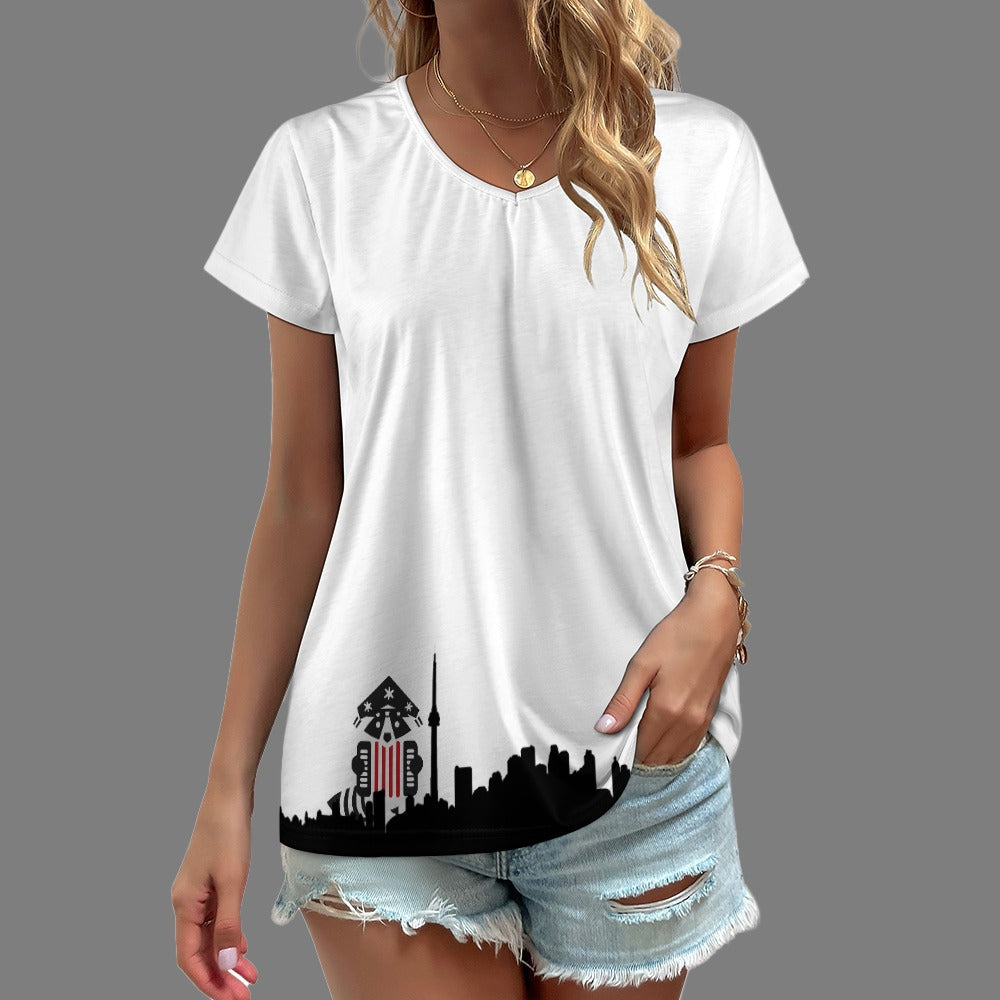 3 - Raccoon Top - T-Shirt V-neck Women's