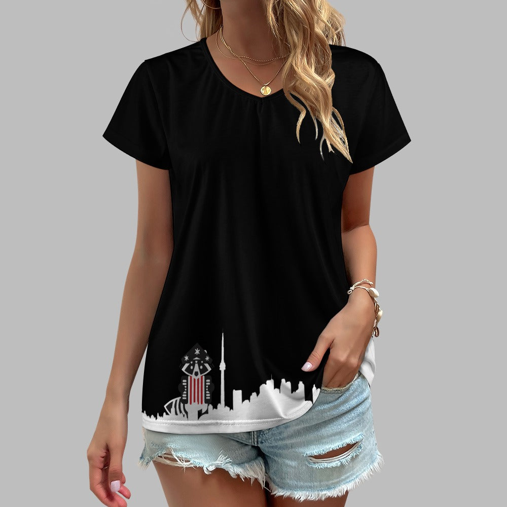 3 - Raccoon Top - T-Shirt V-neck Women's