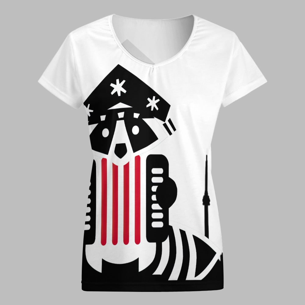 3 - Raccoon Top - T-Shirt V-neck Women's