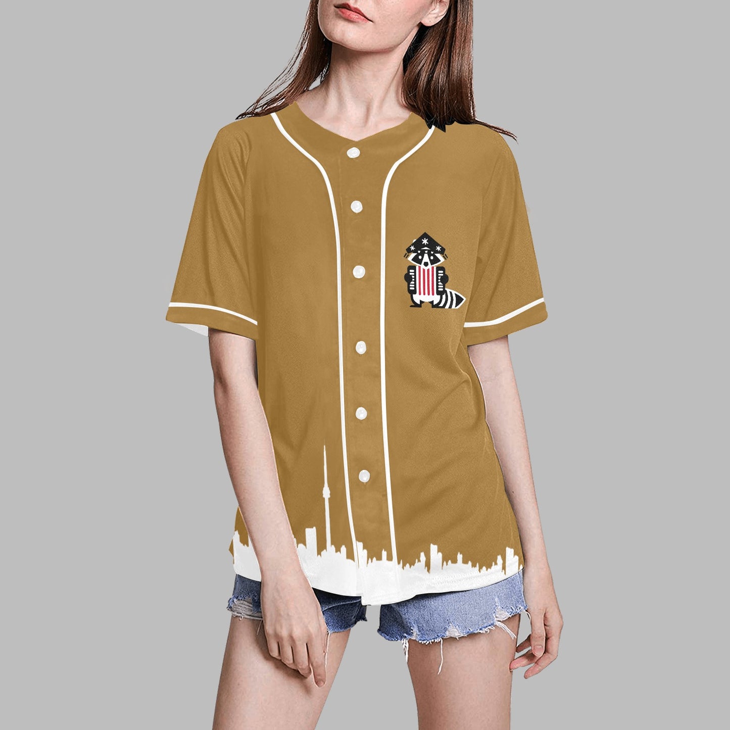 3 - Raccoon Top - Baseball Jersey Women's