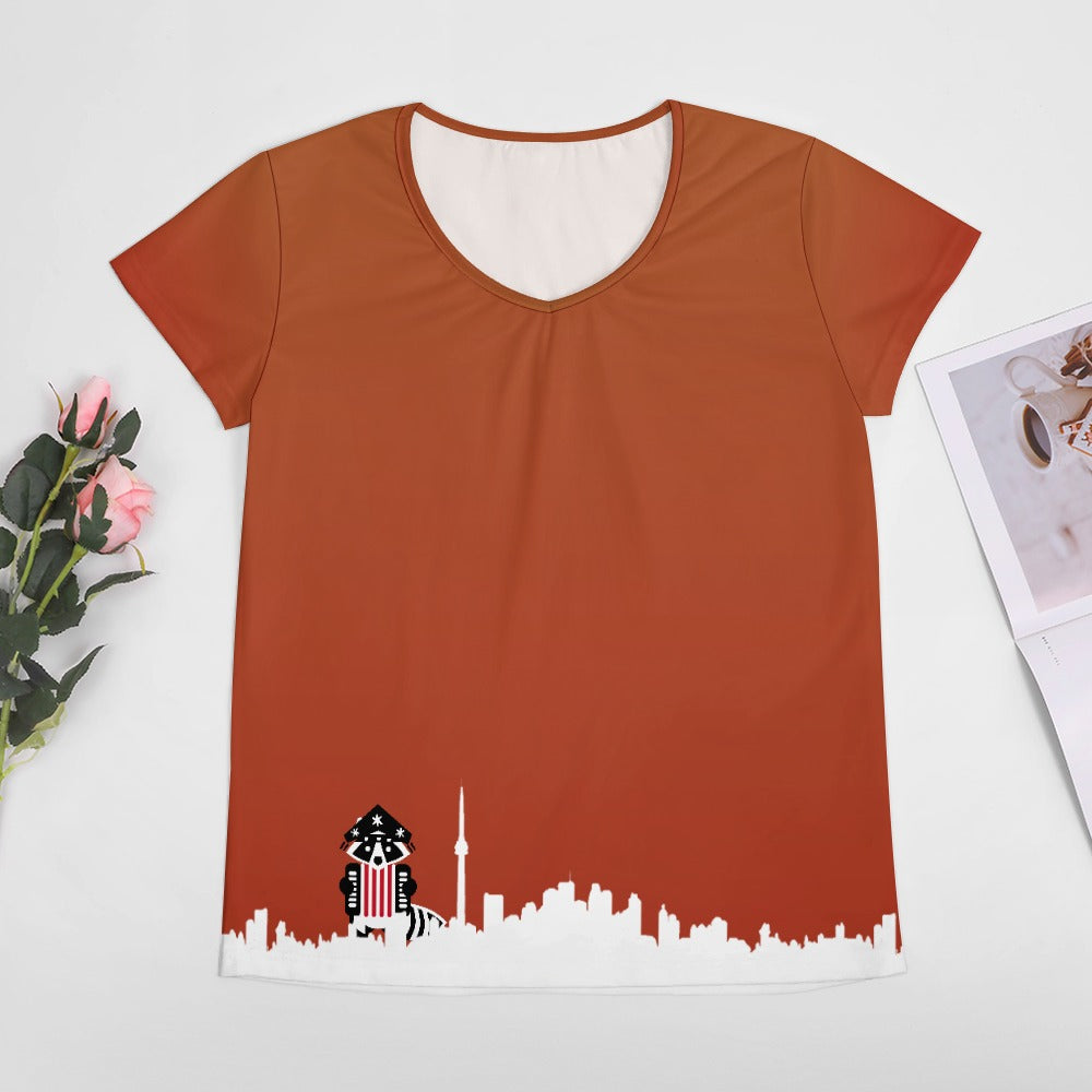 3 - Raccoon Top - T-Shirt V-neck Women's