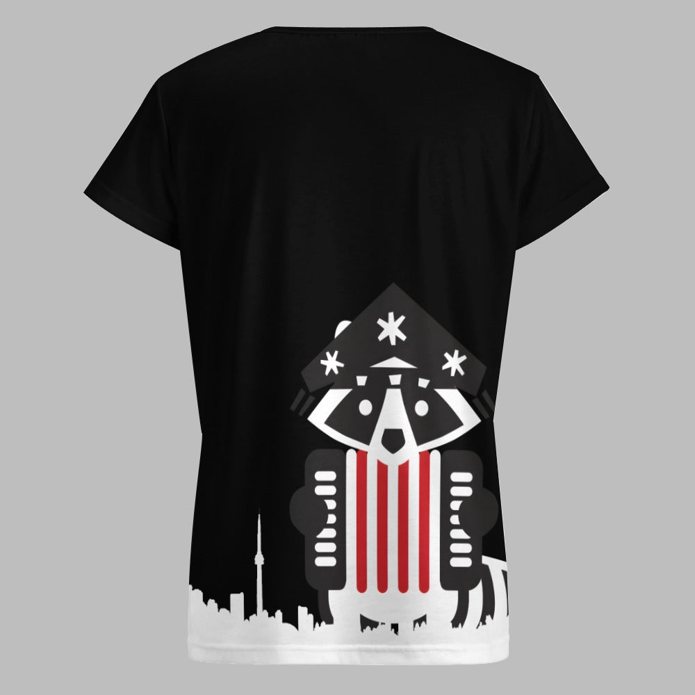3 - Raccoon Top - T-Shirt V-neck Women's