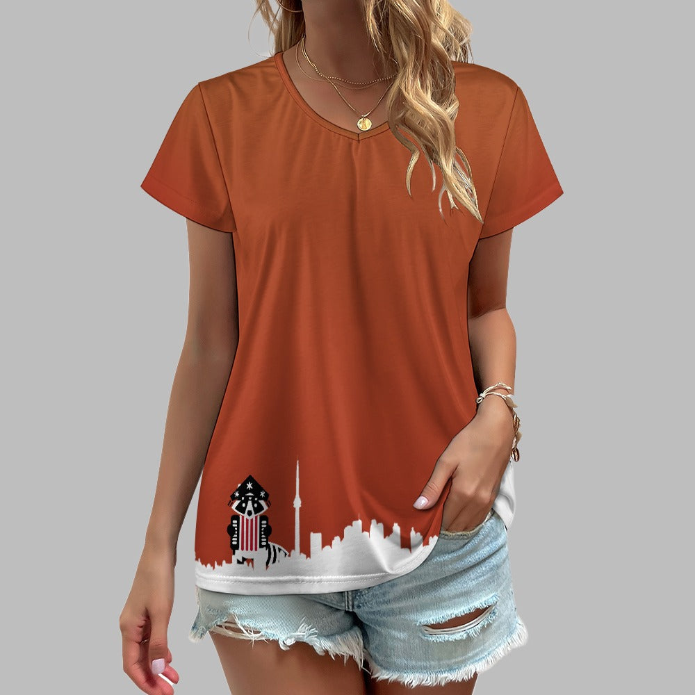 3 - Raccoon Top - T-Shirt V-neck Women's