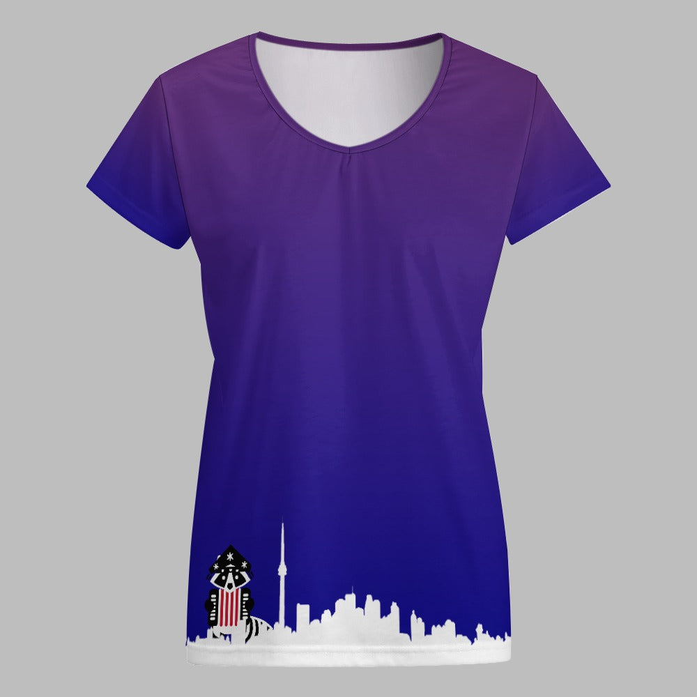 3 - Raccoon Top - T-Shirt V-neck Women's