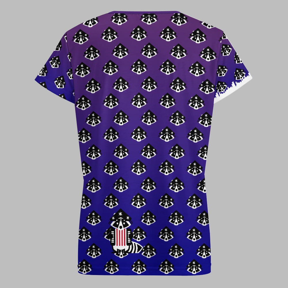 3 - Raccoon Top - T-Shirt V-neck Women's