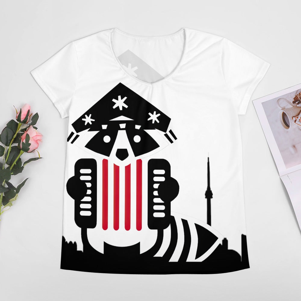 3 - Raccoon Top - T-Shirt V-neck Women's